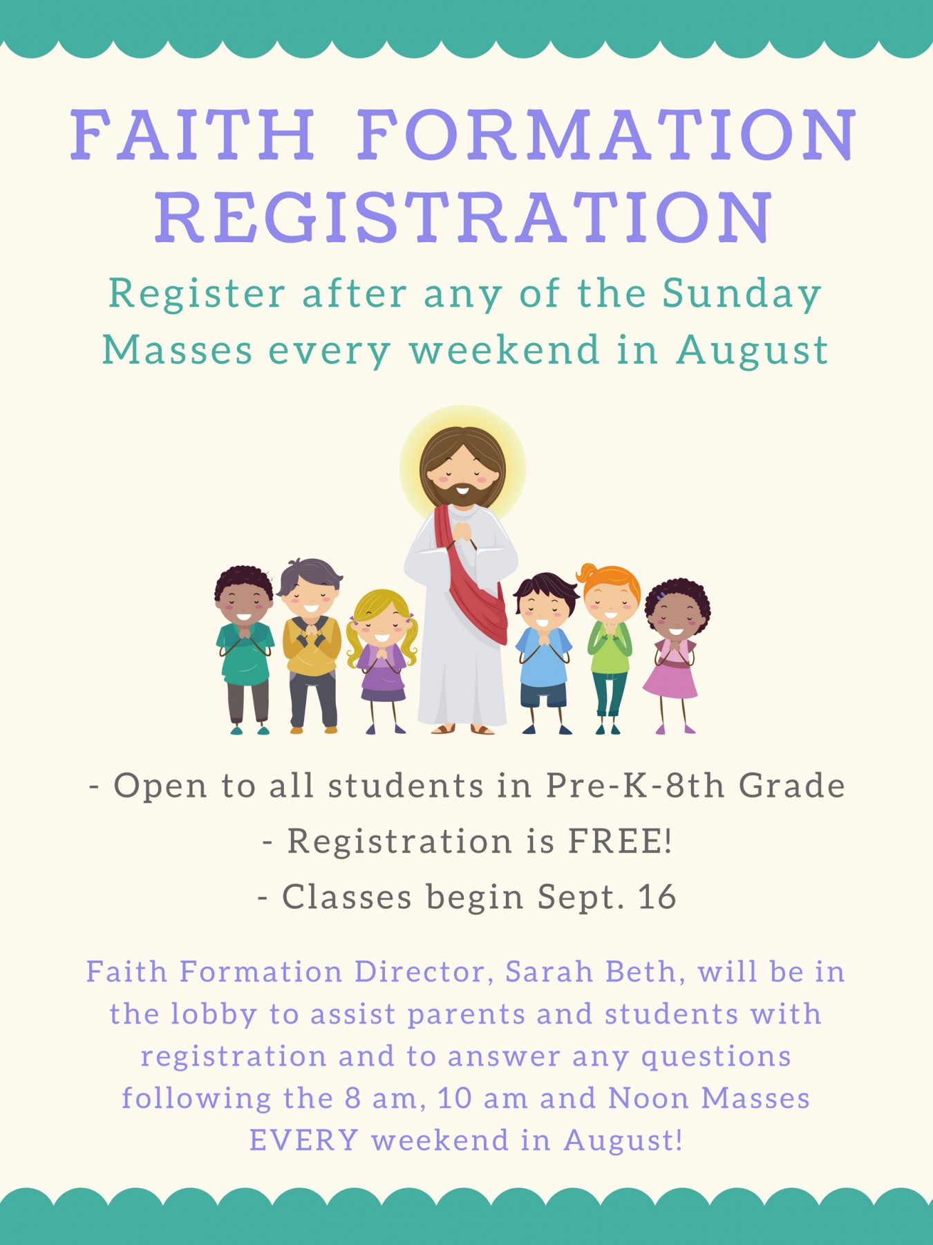 Register Your Child for Faith Formation Classes | Our Lady of the Mountains