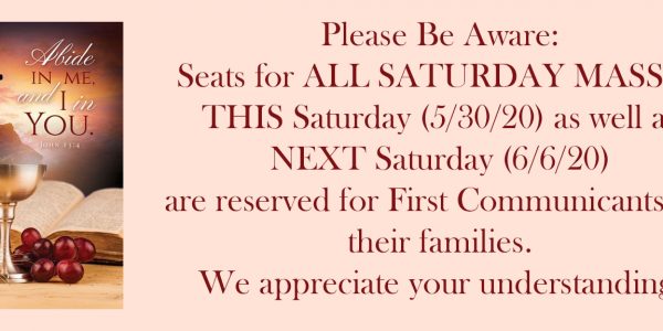 Saturday Masses Reserved